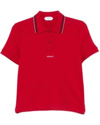 Versace - Logo Cotton Polo Shirt - Lyst