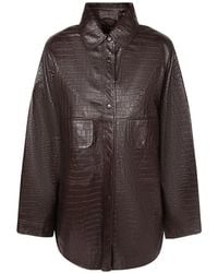 FEDERICA TOSI - 100% Coconut Print Leather Shirt Jacket - Lyst