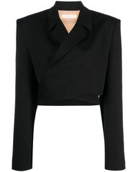 Ssheena - Wrap-Design Cropped Blazer - Lyst