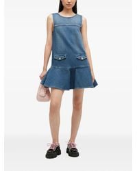 Ganni - Pocket Ruffled Mini Dress - Lyst