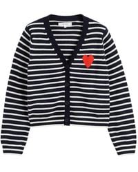Chinti & Parker - Breton Heart Striped Cardigan - Lyst
