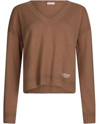 Liu Jo - Pullover mit Logo-Stickerei - Lyst