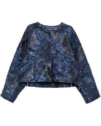Susanne Bommer - Jacquard-Effect Cropped Jacket - Lyst