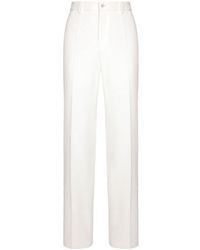 Dolce & Gabbana - Pantalon en coton mélangé à coupe droite - Lyst