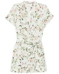 Alice + Olivia - Floral-Print Belted Playsuit - Lyst