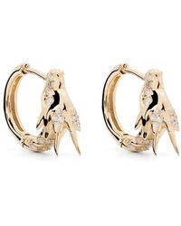 Adina Reyter - 14kt Yellow Gold Dragon Hoop Diamond Earrings - Lyst