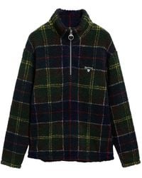 Barbour - Sweat En Polaire À Motif Tartan Et Col Zippé - Lyst
