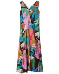 Paul Smith - River Collage Floral-Print V-Neck Dress - Lyst