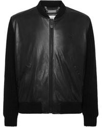 Philipp Plein - Leren Jack Met Gebreide Mouwen - Lyst