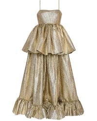 ANOUKI - Metallic Tiered Maxi Dress - Lyst