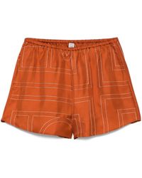 TOTEME - Monogram silk shorts - Lyst