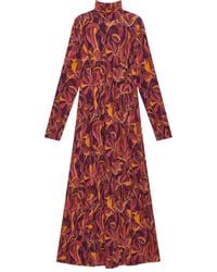 Maliparmi - Floral-Print Mock-Neck Maxi Dress - Lyst