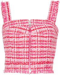 KARL LAGERFELD - Zip-Up Bouclé Cropped Top - Lyst