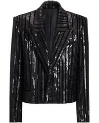 Balmain - Cropped Sequin Velvet Jacket - Lyst