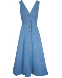 Veronica Beard - Vestido sin mangas corto con botones - Lyst