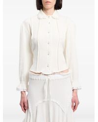 Ann Demeulemeester - Lace-Trim Waffle-Knit Shirt - Lyst