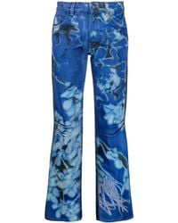 PAULA CANOVAS DEL VAS - Graphic-Print Denim Jeans - Lyst