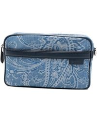 Etro - Paisley Denim Messenger Bag - Lyst