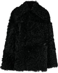 Ami Paris - Shearling Button-Up Coat - Lyst
