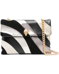 Kurt Geiger - Bandolera a rayas con placa del logo - Lyst