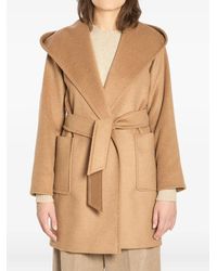 Max Mara - Kapuzenmantel mit Gürtel - Lyst