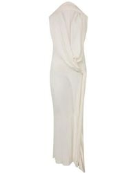 Alberta Ferretti - Robe Longue À Design Drapé Et Capuche - Lyst