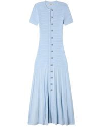 Sandro - Midi Buttoned Knitted Dress - Lyst