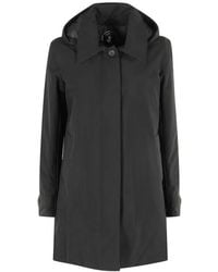 Save The Duck - Hooded Button-Fastening Coat - Lyst