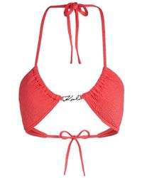 KARL LAGERFELD - Dna Textured Bikini Top - Lyst