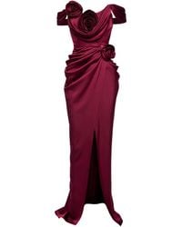 Ana Radu - Vestido largo con aplique de rosa - Lyst