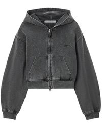 Alexander Wang - Crystal Hotfix Zip-Up Hoodie - Lyst