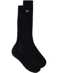 Prada - Fine-Ribbed Cotton Socks - Lyst