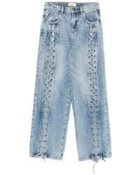 ViCOLO - Lace-Up Buttoned Jeans - Lyst