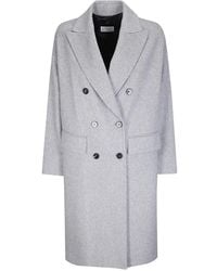 Alberto Biani - Double-Breasted Virgin Wool Coat - Lyst