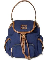 Miu Miu - Rucksack mit Logo - Lyst