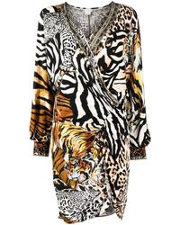 Camilla - Ruched Tiger-print Mini Dress - Lyst