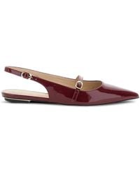 Stuart Weitzman - Emilia エナメルレザースリングバック フラット パンプス - Lyst