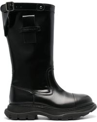 Alexander McQueen - Mid-calf Leather Boots - Lyst