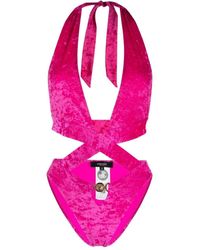 Versace - Medusa Plaque Detail Swimsuit - Lyst