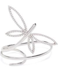 Anapsara - Anillo En Oro Blanco De 18 Ct Con Motivo De Libélula Y Diamantes - Lyst