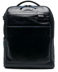 Piquadro - Logo-Plaque Leather Backpack - Lyst
