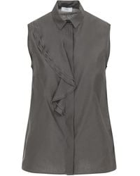 Peserico - Top With Collar And Ruffles - Lyst