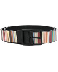 Paul Smith - Striped Reversible Leather Belt - Lyst