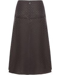 Fendi Asymmetrical Midi Skirt in Blue | Lyst