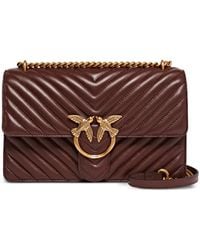 Pinko - Medium Love One Chevron Chain Shoulder Bag - Lyst