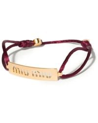 Miu Miu - Metal And Cord Bracelet - Lyst