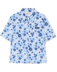 Miu Miu - Cropped Printed Shirt - Lyst