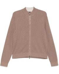 Peserico - Ribbed-Knit Zip-Up Cardigan - Lyst