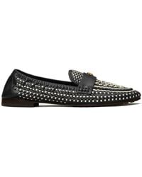 Tory Burch - Logo-plaque Interwoven Leather Loafers - Lyst