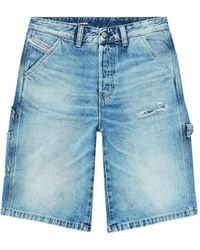 DIESEL - Distressed-Finish Cargo Shorts - Lyst